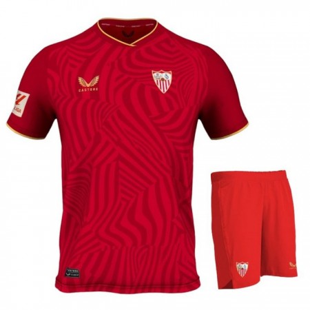 Koszulka Sevilla FC Dziecięcy Wyjazdowe 2023-24 Koszulki Piłkarskie Krótki Rękaw